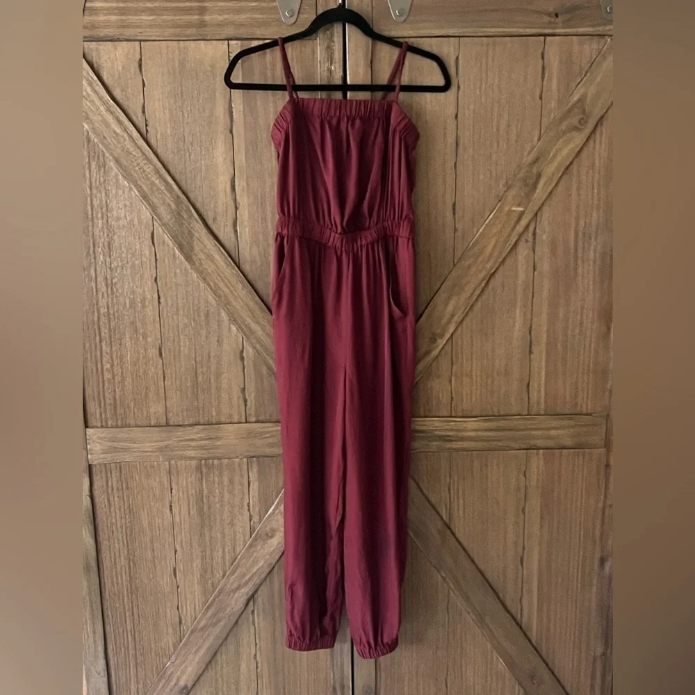 Everlane The Party-Of-One Sleeveless Jumpsuit Oxblood Size XS